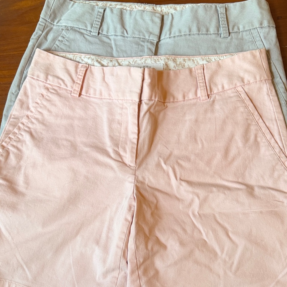 LOFT Pink and Light Gray Bermuda Shorts Duo